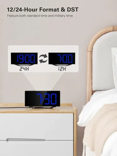 Vista 7 de Roxicosly Reloj despertador súper fuerte con agitador de cama, reloj despertador vibratorio para personas que duermen con problemas auditivos