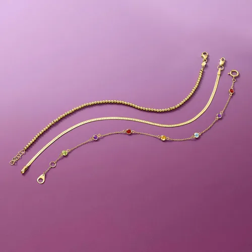 Vista 4 de RS Pure by Ross-Simons Pulsera de espiga de oro amarillo de 14 quilates de 0.059 in. 7 pulgadas, Oro amarillo de 14 quilates, No es una piedra