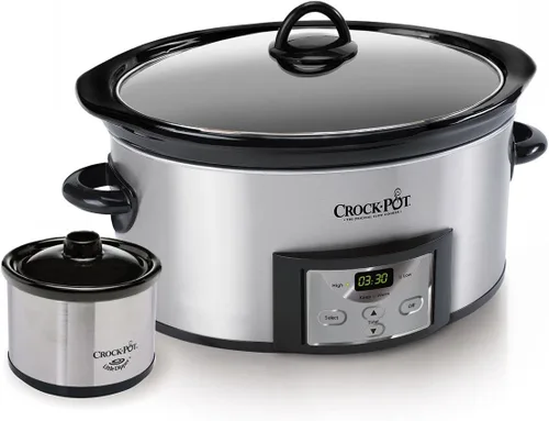 Vista 6 de Olla de cocción lenta Crock-Pot, 120 onzas cuenta regresiva programable, ovalada con balancín, acero inoxidable, SCCPVC605-S
