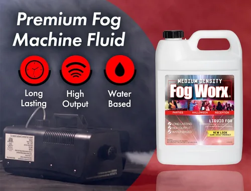Vista 2 de FogWorx Fog Juice - 1 galón de líquido de niebla orgánico (128 onzas) - Densidad media, alto rendimiento, larga duración líquido para máquina