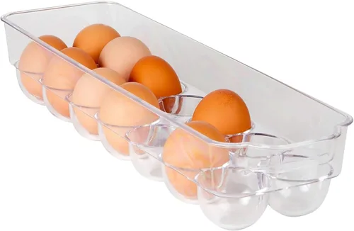 Vista 4 de Dial Industries - Soporte para almacenamiento de huevos para nevera, contenedor de 14 huevos con tapa