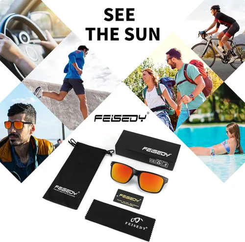 Vista 8 de FEISEDY Gafas de sol deportivas polarizadas para hombres y mujeres, gafas clásicas de pesca, conducción y ciclismo, protección UV400 B2234