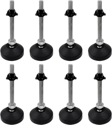 Vista 16 de Antrader 4pcs M8x50mm Ajustable Muebles Glides Antideslizante Nylon Reforzado Base Redonda 4.449 in Pie de nivelación