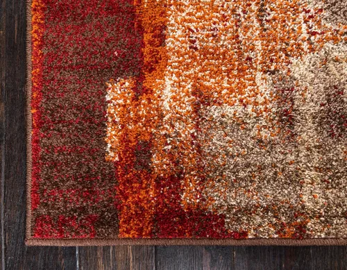Vista 4 de Unique Loom - Tapete con diseño abstracto, informal, moderno y contemporáneo de la colección otoñal, rectangular de 5 x 8 pies, diseño rústico