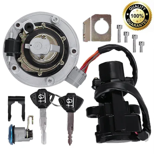Vista 9 de Hoypeyfiy Juego de llaves de encendido, tapa de la bomba de gasolina, tapa de bloqueo de gasolina para Suzuki GSXR750 2005-2016 GSXR1000 2005-2016