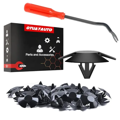 Vista 17 de OTUAYAUTO 10184895 140 clips de retención de remaches de plástico para puerta de parachoques de guardabarros de repuesto para Jeep Wrangler 07-20