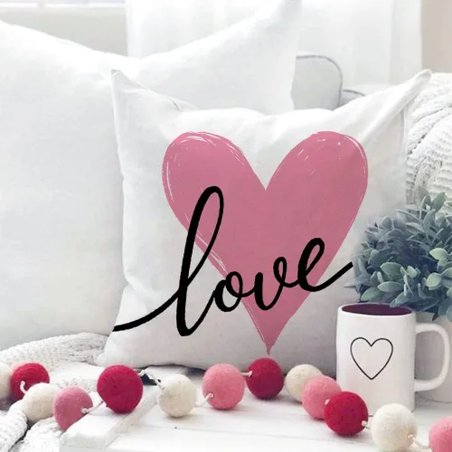 Vista 2 de GEEORY Juego de 4 fundas de almohada para el día de San Valentín de 18 x 18 pulgadas, fundas decorativas de San Valentín, decoración de San Rosa
