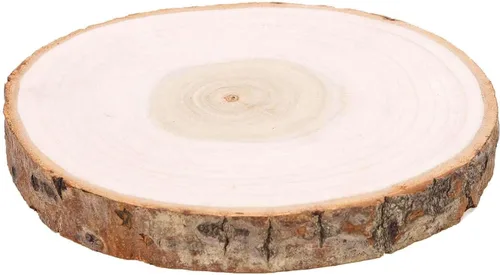Vista 6 de Efavormart - Losas de madera de álamo rústicas redondas de 9 pulgadas de diámetro, decoración de mesa natural para bodas y eventos