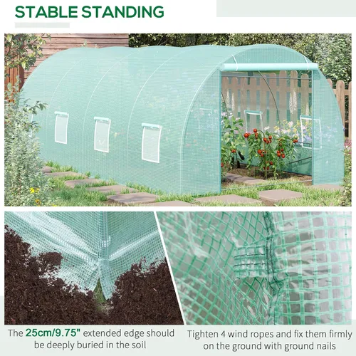 Vista 5 de Outsunny, invernadero portable Walk-In de 20' x 10' x 7' - verde oscuro.