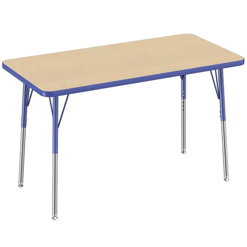 Vista 66 de FDP - Mesa rectangular para actividades escolares y de oficina (24 x 36 pulgadas), patas estándar con deslizadores giratorios, altura ajustable