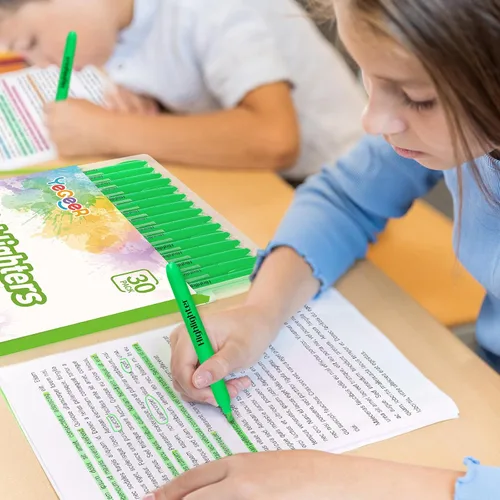 Vista 7 de YEGEER - Marcadores de resaltado a granel - Marcadores de secado rápido sin sangrado para suministros de oficina, aula, escuela, adultos, niños