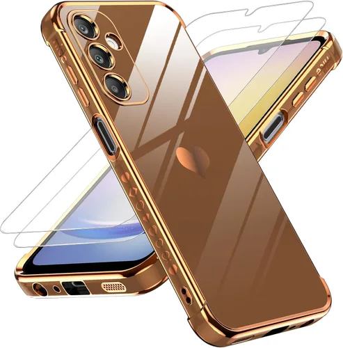 Vista 27 de LeYi Funda para Motorola-G 2025: Love Heart Plating Luxury, Negro