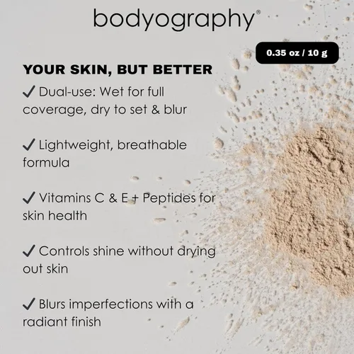 Vista 5 de Bodyography Every Finish - Polvo prensado microfino, medio ligero, polvo facial multiusos con ceramida 2 y dermaxyl, textura ligera y sedosa