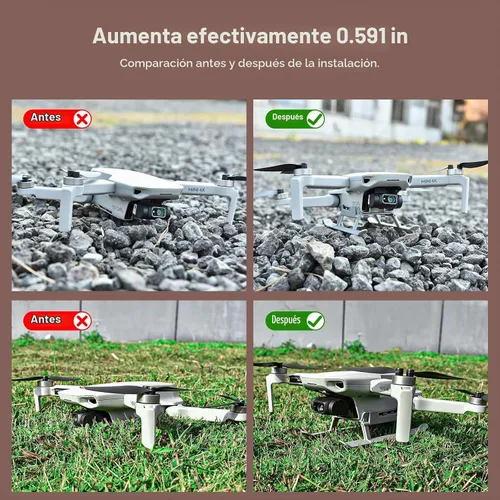 Vista 3 de Mini tren de aterrizaje 4K pierna y tren de aterrizaje de agua para DJI Mini 2 SE/Mini 2/Mavic Mini/Mini SE/Mini 4K Accesorios, Extensor Plegable