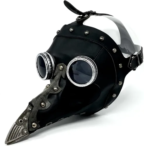 Vista 6 de Máscara de médico de la peste steampunk máscara de nariz larga para disfraz de Halloween, fiesta de cosplay