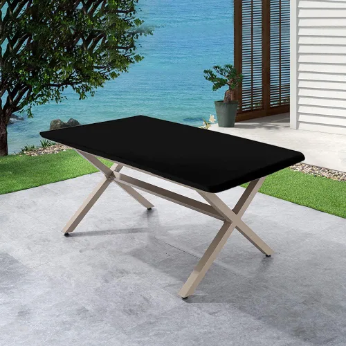 Vista 15 de Mantel impermeable con borde elástico, mantel lavable para exteriores, patio, cocina y comedor, 23 pulgadas, redondo, ajuste apretado, color negro