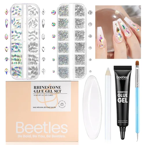 Vista 17 de Beetles - Gel de uñas sólido constructor, gel transparente 3D de 1.06 onzas para esculpir, gel de construcción de gel duro con polvo de uñas