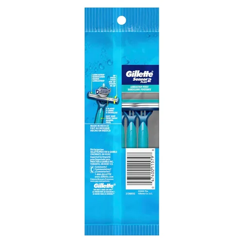 Vista 3 de Gillette Sensor2 Plus - Maquinillas de afeitar desechables para hombre con cabeza pivotante, 10 unidades (Paquete de 3)
