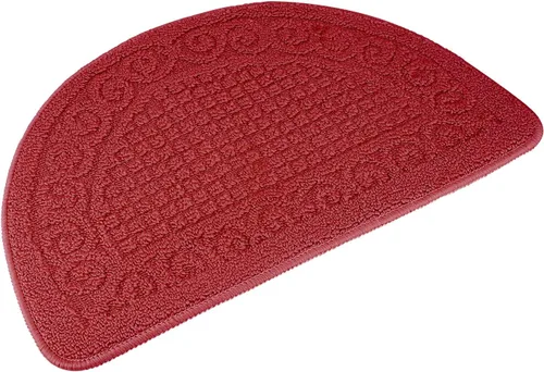 Vista 12 de Echaprey Tapete semicircular antideslizante para cocina, baño, inodoro, felpudo que mantiene tus pisos limpios, decoración del hogar (Pequeño, Azul)