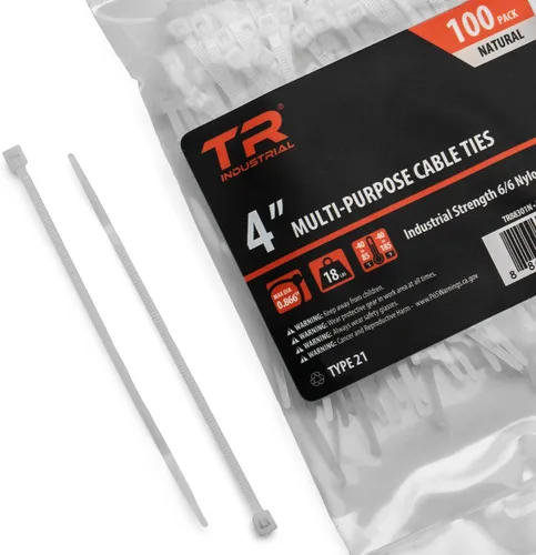 Vista 10 de Cable lazos multiuso TR Industrial TR88301 (100 piezas), 4 pulgadas, negro