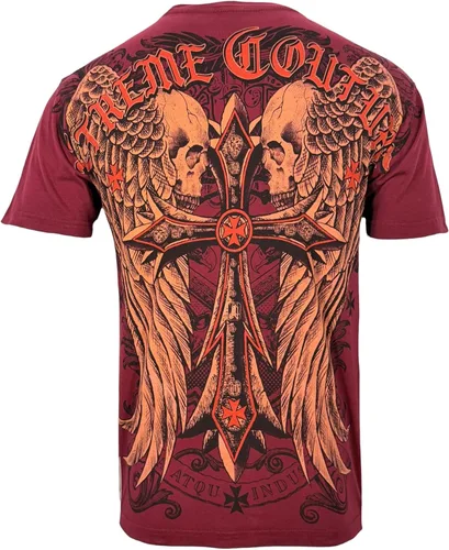 Vista 15 de Xtreme Couture by Affliction Camiseta para hombre, diseño gráfico Gris oscuro (leyenda)