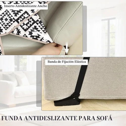 Vista 6 de ALIECOM Funda para sofá 100% impermeable para sofá de 3 cojines, apta para mascotas, fundas de sofá lavables con estampado, antideslizantes, Gris a