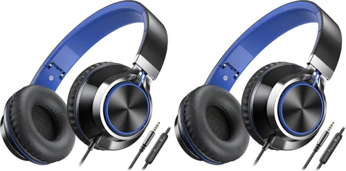 Vista 10 de Auriculares Ailihen C8, ligeros y plegables con micrófono para iPhone, iPad, iPod, teléfonos inteligentes Android, computadoras, laptop, Mac, Negro