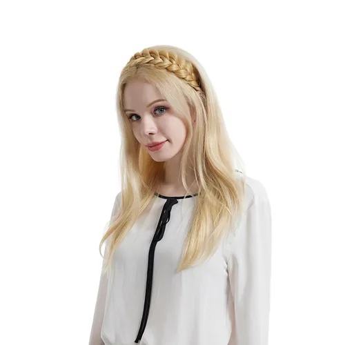 Vista 7 de Diadema Ancha Trenzada Aro Accesorios de Moda para el Cabello Banda Elástica Antideslizante para Mujeres y Niñas (Color Bronce Antiguo)