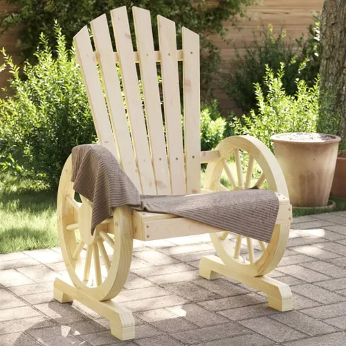 Vista 11 de Garden Adirondack Chair, 2-Seater Solid Fir Wood, Natural Brown Finish, Ergonomic Outdoor Patio Seating, Balcony Furniture