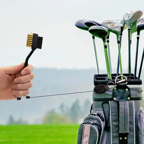 Vista 4 de ATTRACTIVE Juego de toallas de golf, toalla de golf y un cepillo de golf, toallas de microfibra con patrón de gofre, cepillos de golf con clip