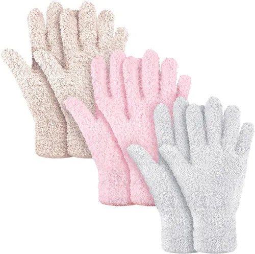 Vista 23 de Patelai 12 pares de guantes de microfibra para plantas y hojas, talla S Colores surtidos