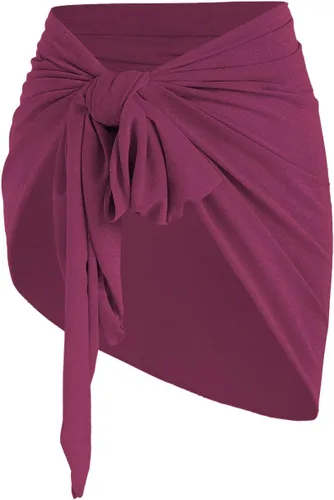 Vista 8 de ZAFUL Pareo corto metálico brillante para mujer, semitransparente, traje de baño, falda envolvente para traje de baño, salida de baño de playa