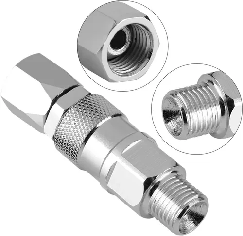 Vista 4 de Junta giratoria de acero inoxidable de 1/4 pulgadas para pulverizador de pintura sin aire, pistola de pulverización de alta presión, accesorio