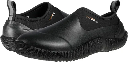 Vista 3 de HISEA Zapatos de jardín unisex impermeables para el tobillo, botas de lluvia de goma sin cordones para mujeres y hombres al aire libre, 6 Women5 Men