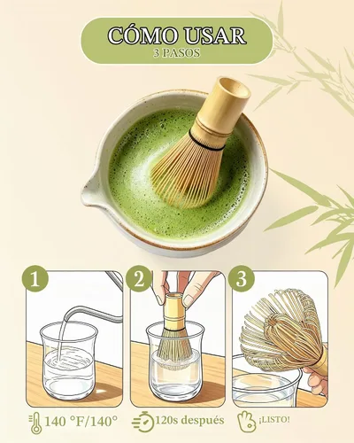 Vista 5 de Batidor de matcha, batidor de matcha de bambú, 1 paquete de 76