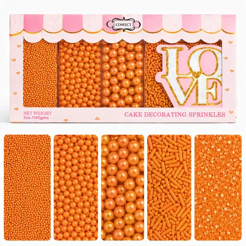 Vista 11 de Confect Chispas para pasteles y magdalenas – Paquete surtido de 5 Chispas de perlas de ensueño para baby shower – Cubierturas comestibles para Rosa