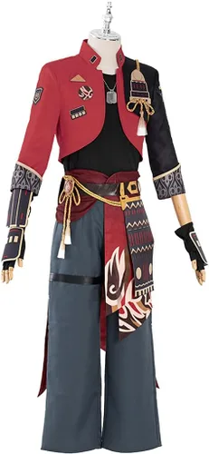 Vista 3 de JoySeed Genshin Impact - Disfraz de Thoma para cosplay, conjunto completo, traje de Halloween y Navidad, uniforme de fiesta - L