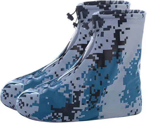 Vista 10 de Fundas impermeables para botas de lluvia, con control de arena, antideslizantes, suela de goma de PVC, reutilizables, botas de lluvia y nieve