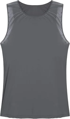 Vista 6 de Loloda Camisetas sin mangas brillantes brillantes para hombre, para gimnasio, musculación, fitness, sin mangas