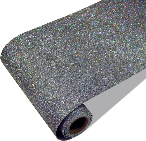 Vista 20 de CRE8TIVE Papel tapiz marrón oscuro con purpurina, borde de pared para despegar y pegar, 8 x 80 pulgadas, papel tapiz de tela brillante, extraíble