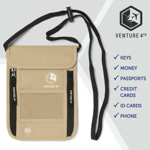 Vista 8 de Venture 4th bolsa de cuello de viaje con traba RFID