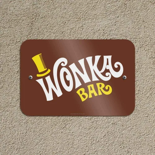 Vista 5 de GRAPHICS & MORE Willy Wonka and The Chocolate Factory Wonka Bar Logo Home Business Office Sign