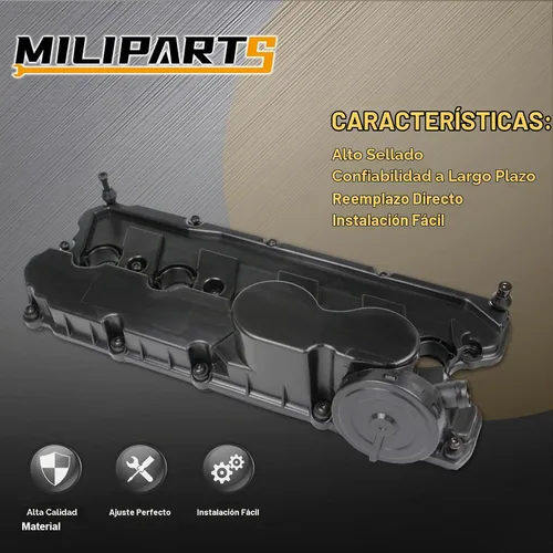 Vista 4 de Cubierta de válvula de motor compatible con Volkswagen Jetta Beetle Golf Passat Rabbit SportWagen 2.5L 5 cilindros sustituye a la parte 07K103469L