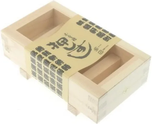 Vista 2 de JapanBargain, Molde rectangular de madera para hacer sushi Oshizushi, molde para arroz, 7 x 4 pulgadas, 1 paquete