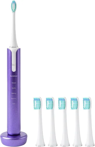Vista 7 de Soniclean Lux Sonic - Cepillo de dientes para adultos, 6 cabezales de cepillo de dientes, recargable, automático, recambios, aguamarina