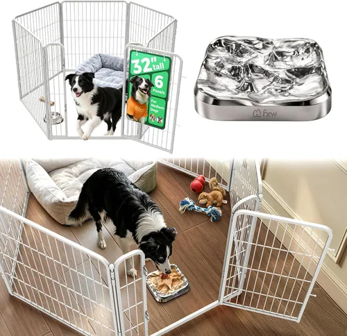 Vista 31 de FXW Homeplus Unleashed Corral para Perros de Interior - Juego Sin Estrés y Seguro, Resistente de 24 Pulgadas con 6 Paneles para Cachorros y Perros