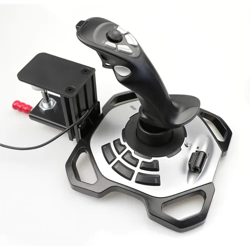 Vista 4 de HTLAKIKJ Desk Mount Holder for Flight Sim Joystick-Compatible with Logitech G Extreme 3D PRO Joystick for Windows, Adjustable Fit Any Desk, Stable