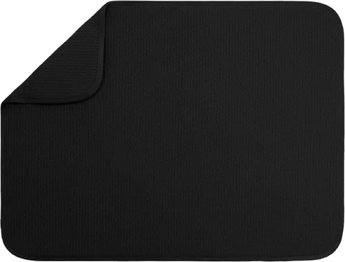 Vista 38 de S&T INC. Tapete de microfibra para secado de platos, reversible y absorbente para cocina, de 16 x 18 pulgadas, color negro