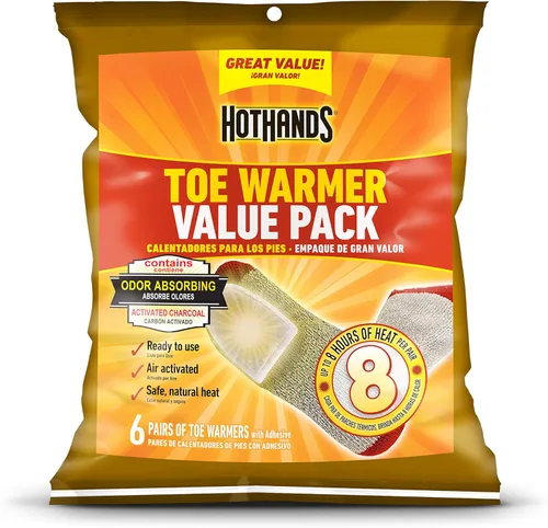 Vista 2 de HotHands - Calentadores de dedos de los pies, 6 pares y calentadores corporales, paquete de 3, hasta 8 y 18 horas de calor