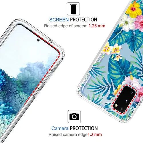 Vista 2 de Funda para Galaxy S20 5G de 6.2 pulgadas (no compatible con S20 FE), para Samsung S20 Clear Case, TPU 360 cuerpo completo a prueba de golpes híbrido
